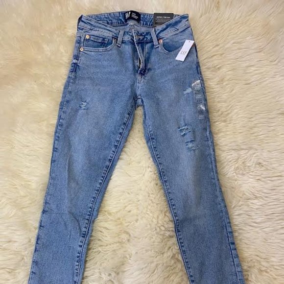 NWT $70 GAP DENIM Women 4/27 Mid Rise Hight Stretch Super Skinny Crop Jeans - Picture 6 of 13
